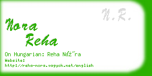 nora reha business card